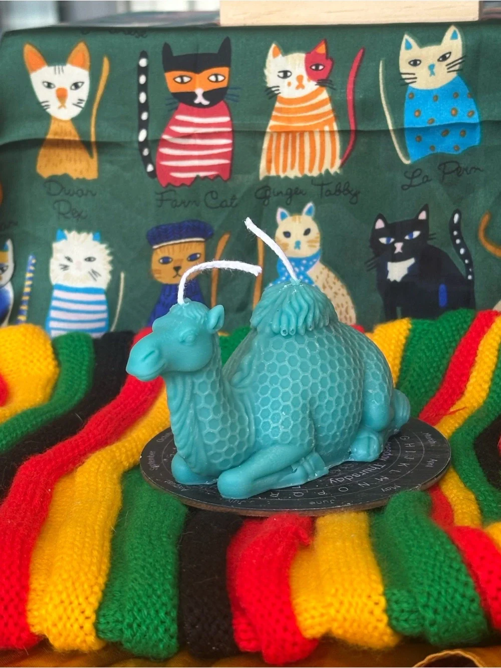 Turquoise Camel Candle